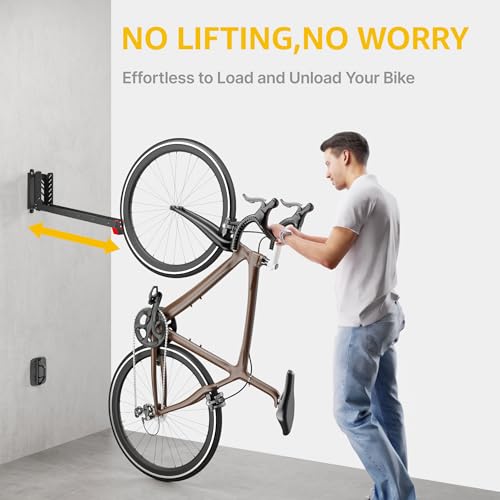 monTEK-No-Lift-Swivel-Bike-Wall-Mount-Bike-Hangers-for-Garage-1-Pack-Space-saving-bike-storage-rack-pivots-120-4-settings-fit-16-29-in-wheels-and-tires-up-to-354-in-wide-holds-77-lb-each