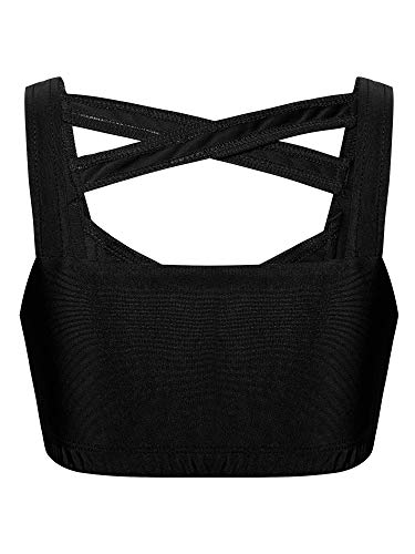 easyforever Kids Girls Dance Outfits Gymnastics Leotard Training Suit Sports Bra Crop Top with Shorts Set3