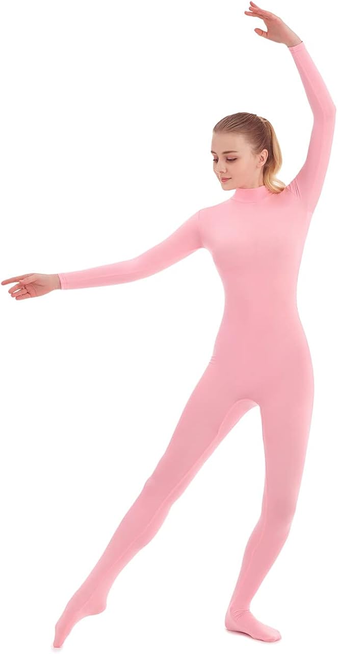 SUPRNOWA Unisex Turtleneck Footed/Footless Long Sleeve Spandex Full