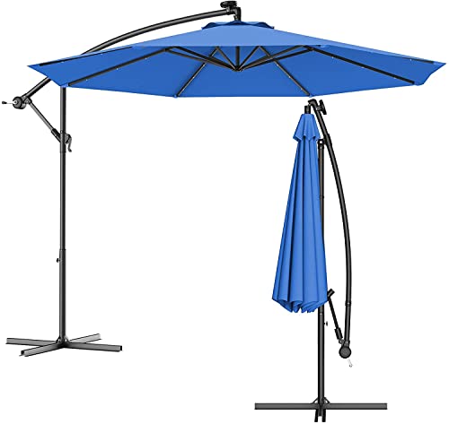 Parasol déporté solaire pour terrasse et grand jardin ombragé