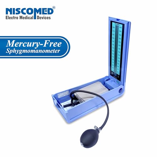 Image of NISCOMED PW-216 Digital Mercury BP Apparatus (Mercury-Free) for Doctor & Clinic Use | Manual Blood Pressure Monitor with Vertical LCD Scale | Accurate & Durable