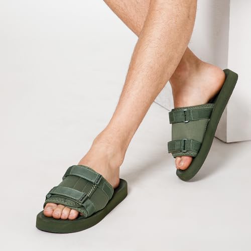 Image of NoStrain Men's Sandals & Slippers, Comfortable & Casual Footwear for Men | Lightweight, High Sole & Stylish