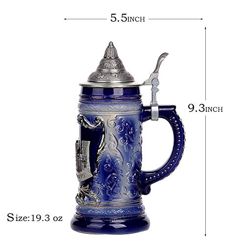 Chope bière allemand aigle gravé en verre lourd 0.6L
