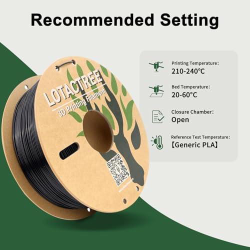 Image of PLA Force Filament Black, Toughened PLA-F Filament 1.75mm 1KG | Toughened Black 3D Printer Filament with PLA-F Formula for High Impact Resistance