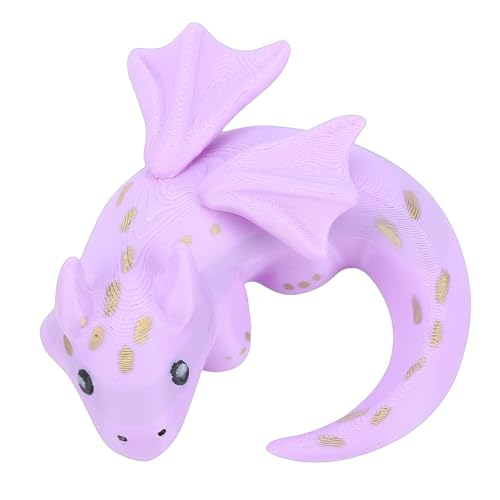 CHICIRIS Drachenfigur, Mini-3D-gedruckt mit Stressabbau-Funktionen für Studenten, Arbeiter und Sammlerstücke (Purple)