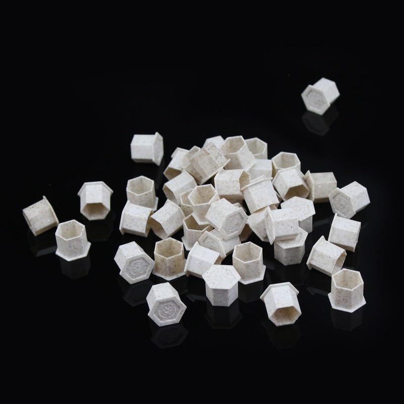 Hexagonal Biodegradable Tattoo Ink Cups Made From Wheat Straw, Disposable Tattoo Base Cups, Pigment Cups(12X12mm)