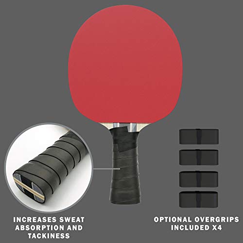 Tigyu Ping Pong Paddles Set Of 4 - Table Tennis Paddles - Ping Pong Net For Any Table Tennis Table - Table Tennis Balls - 4 Over Grips - Portable Ping Pong Set Storage Case #TOP3
