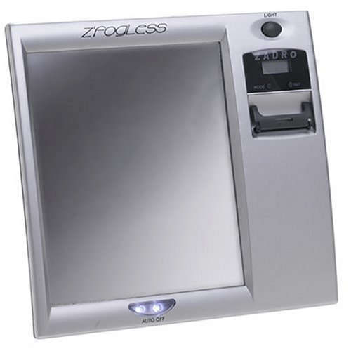 Zadro LED Lighted Fogless Mirror with Clock Shower