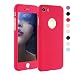 iPhone 6 Plus Case - GreenElec [Ultra-thin] 360 All Round Protective - Hard Hybrid Plastic Slim Cover Case with [Tempered Glass Screen Protector] for iPhone 6 Plus / iPhone 6S Plus (Red)