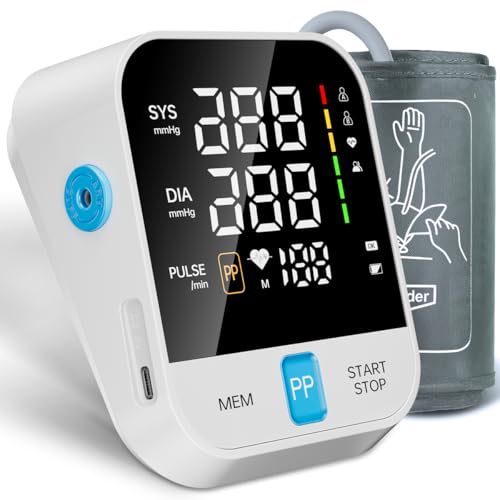 Image of Blood Pressure Monitor for Home Use with Upper Arm Wide Range Cuff (8.7-15.7 Adjustable) & LED Display, Automatic Digital BP Machine Storage Bag, 240 Memories for 2 Users White