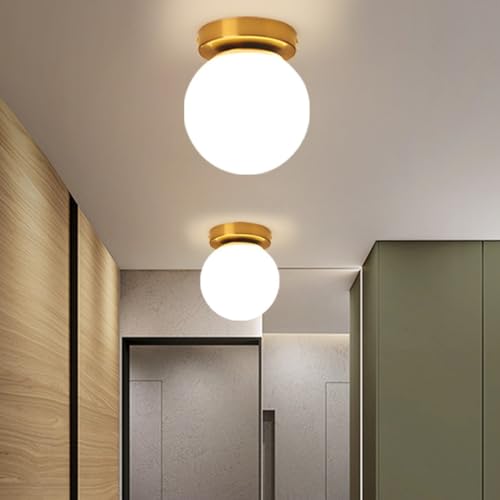 Plafonnier LED rond en verre G9 : solution éclairage salon compact - 4