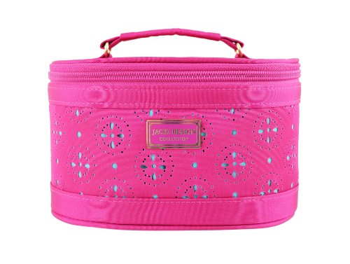 Lightweight Fabric Cosmopolitan Beauty Train Travel Case -- Several Colors (Hot Pink)