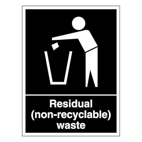 Residuos (no reciclables) 450 x 600 mm, plástico rígido superresistente de 2 mm