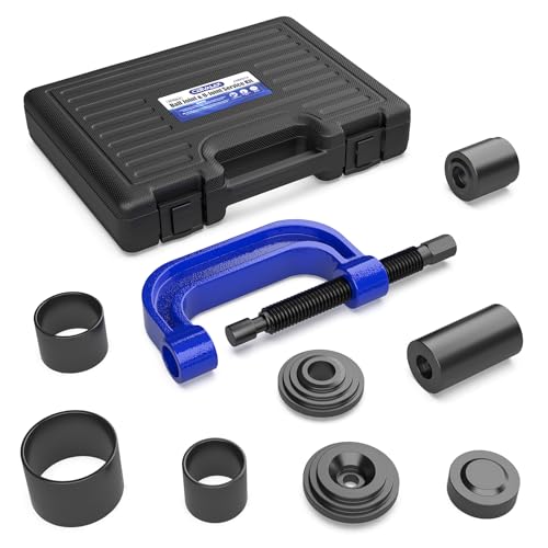 CARVALAX 10-Piece Ball Joint Press Kit, Ball Joint Removal Tool Kit w/Universal Adapters and Sockets for Most 2WD/4WD Cars, Trucks and SUVs