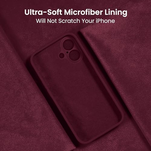 Image of FireNova Designed for iPhone 16 Case, Silicone Upgraded [Camera Protection] Phone Case, Soft Anti-Scratch Microfiber Lining Inside, 6.1 inch, Plum