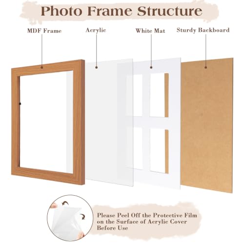 Image of Namalu 2 Pcs 2 x 3 Multi Pictures Collage Frame Wall Decor with 4 Openings Wood Mini Film Photo Wall Frames for Display Wedding Decoration, 9.8 x 7.9 Inches