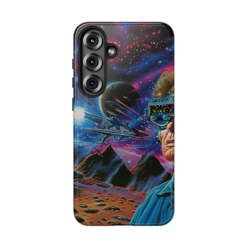 Coque brillante Samsung S25 Plus antichoc Space Battle VR bleu