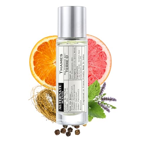 Image of Alternate Scents Thames Long Lasting 40ml Perfume For Men |Strong& long Lasting with 30% Oil Concentration|Woody Citrus Earthy Perfume | Fragrance From France | Made In India|