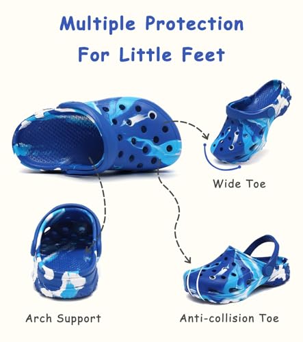 Image of Boys and Girls Tie Dye Clogs for Kids,Unisex Eva Mules for Big Kid,Little Kid,Boy and Girl Closed Toe Slide Sandals,Black and White