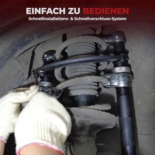 BILITOOLS 2-TLG. Profi Federspanner Auto Set – Schwerlast KFZ Werkzeug (1200kg) für Macpherson & McPherson Federbein – Universal Schraubenfeder Spanner inkl. Sicherheitsbügel
