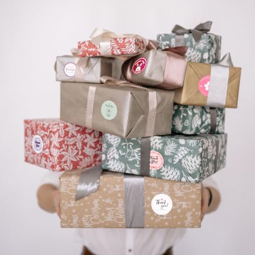 Image of Trifirt Multiple Thank You Stickers for Packaging | 1.5 Inch Vinyl Self Adhesive Labels | Easy Peel & Stick for Small Business, Gift Wrapping, Envelopes, Boxes, Mailers, Handmade Products & Favors