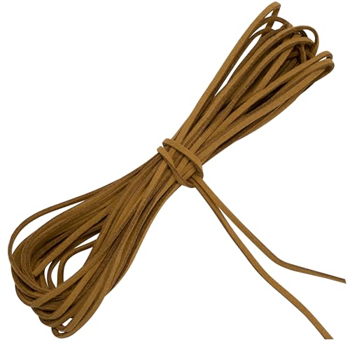 AERZETIX - C73409 - Cordón Hilo Plano en Terciopelo Falso Ante 2.5x1.5mm x 4m - Color marrón - Pulsera Collar proyectos creativos artesanía Gamuza Embalaje Regalos pasatiempo Creativo joyería