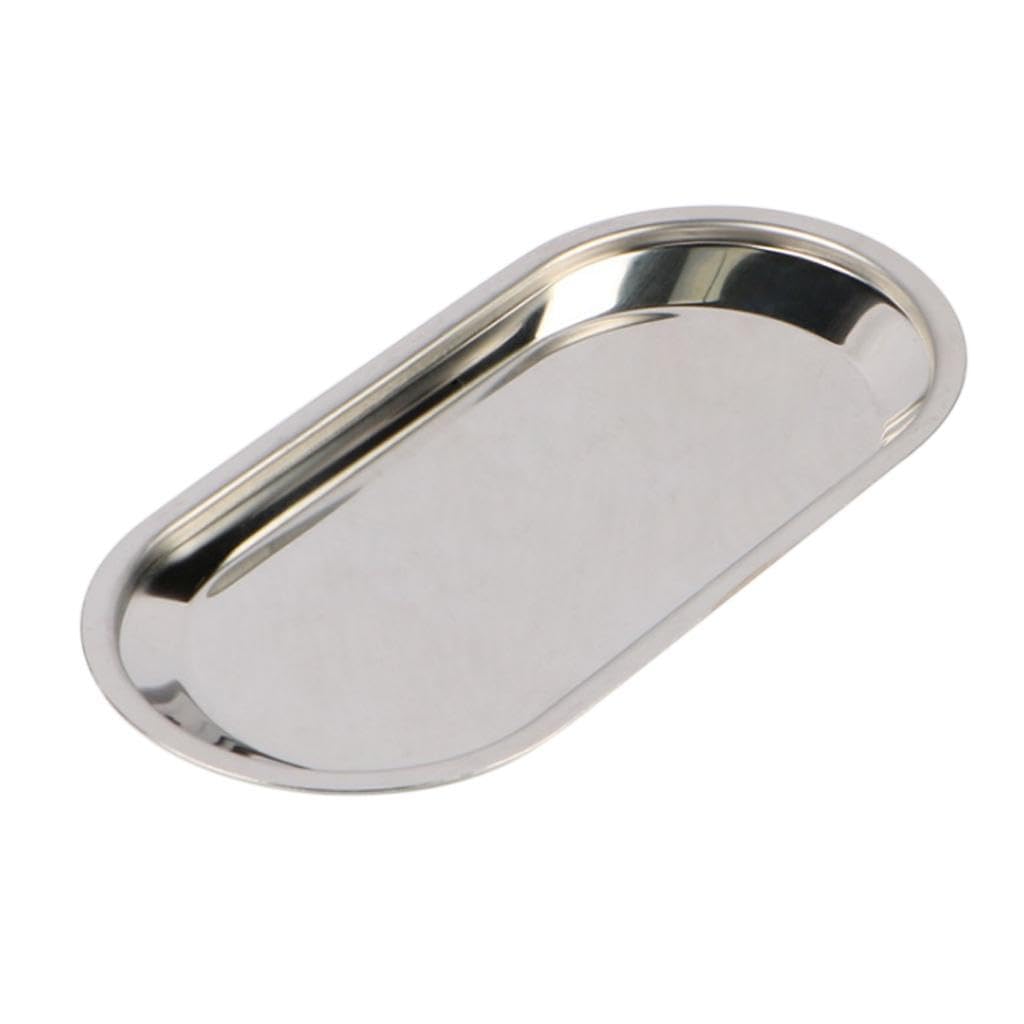PIXZCSA Luxury Stainless Steel Tray Tea Snacks Tray Oval Dish Plate Jewelry Towel Storage Metal Fruits Dessert Tableware Kitchen Made Of Stainless Steel With