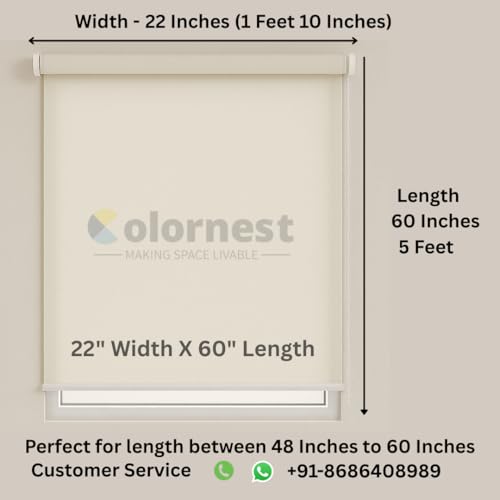 Image of 100% Blackout Roller Blinds for Windows 22 Inch W X 60 Inch L Roll-Up Shades Sun UV Protection for Home & Office, Dark Brown| Heavy Duty in 38 MM Pole