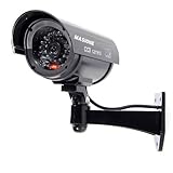 Masione Simulated Surveillance Cameras Wireless IP Security Fake Dummy IR LED camera Night/Day Vision Look Bullet CCTV Imitation bullet Flashing Blinking Red infrared LEDs Indoors Outdoors Black