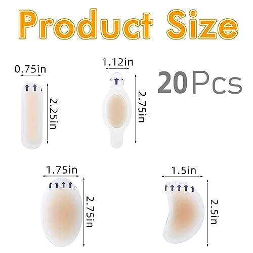 Image of Dr.Pedi Blister Bandages for feet Heel Blister Pads Hydrocolloid Bandages for Ankle Heel Toes Blister Prevention Pads for Recovery Waterproof- Variety Pack 20 Pcs