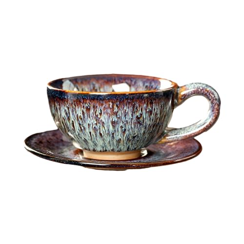 Tasse et soucoupe en porcelaine fine au style européen et glaçure artisanale