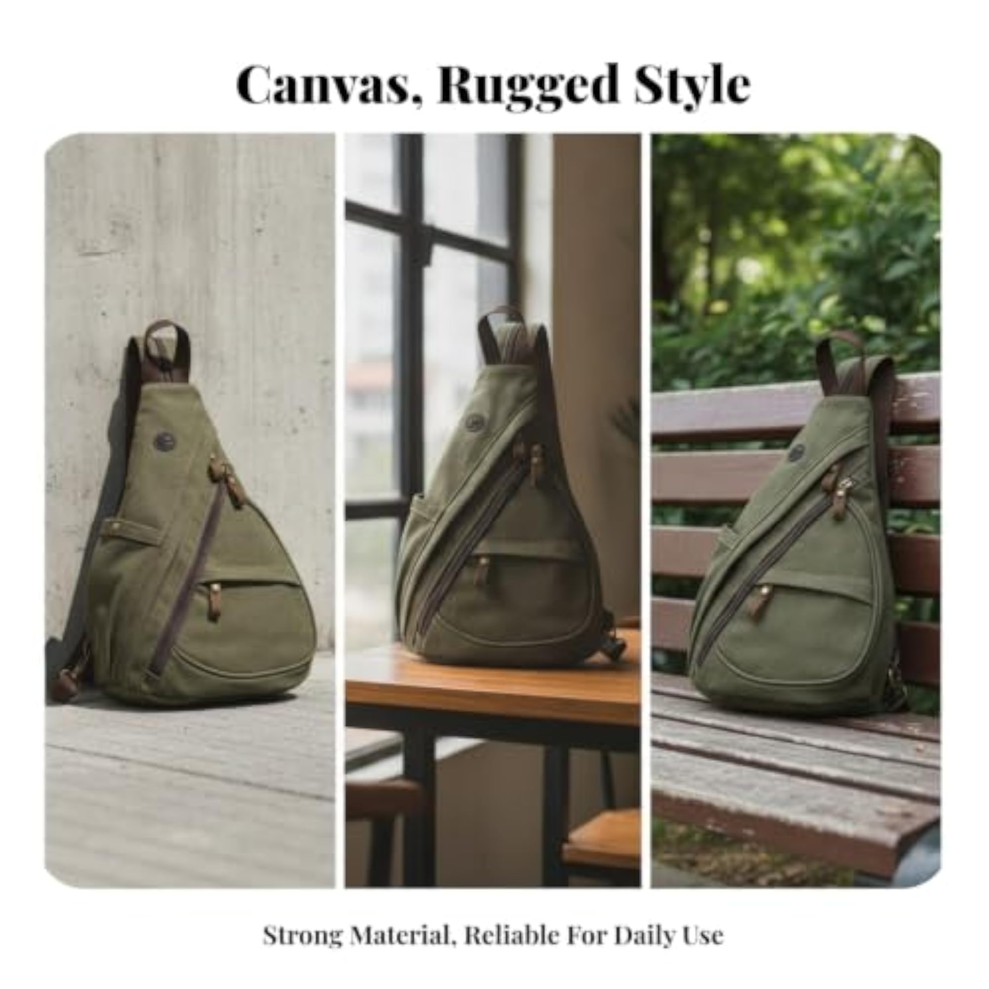 Teardrop Sling Bag with Multiple Pockets, Crossbody