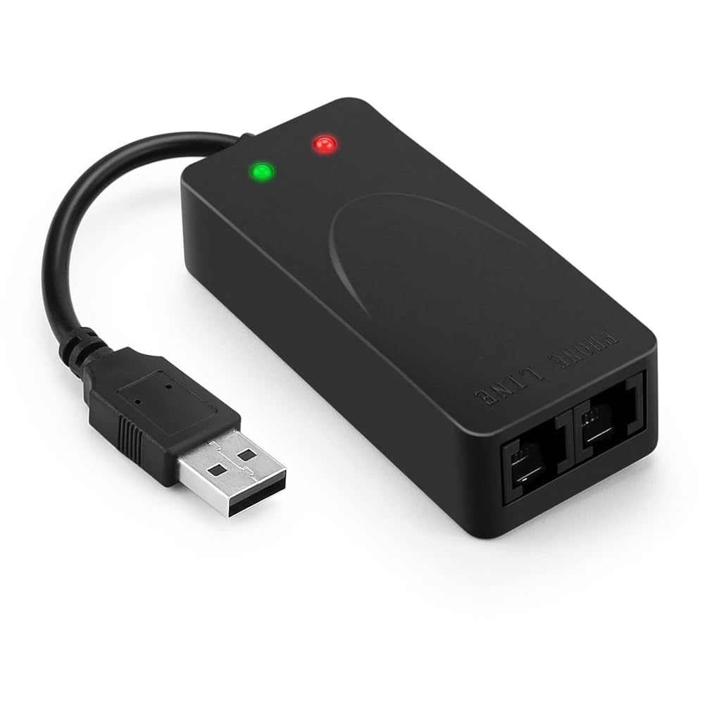Módem de Fax USB de Doble Puerto USB2.0 56K V.92 V.90 Controlador de Módem Externo para Win 7 8 10 XP Recibir Enviar Fax en la Computadora