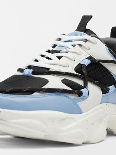 Image of The Souled Store Swift Blue Men and Boys Lace Up High Top Sneakers