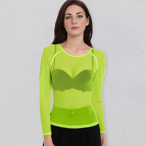 Image of Buauty Sheer Tops for Women,Mesh Fishnet Tops Plus Size,Stylish and Sensational Mesh Blouses for Fashion-Forward Ladies