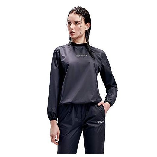 HOTSUIT Sauna Suit Women Weight Loss Gym Workout Sauna Jacket Pants Sweat Suits, Black, M