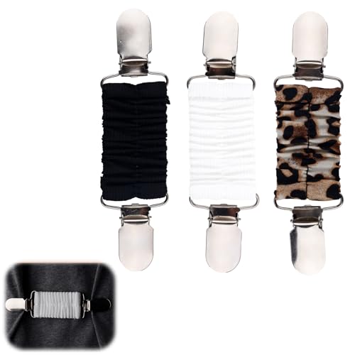 Mikovivi 3pcs Dress Clips Back Cinch 3 Styles Adjustable Cardigan Collar Waist Clips with Elastic Band for Women Sweater Clothes Shawl Tighten Clothes & Decor