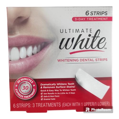 Generic 2 Pack Ultimate White Teeth Whitening Dental Strip Oral Care, Beauty & Personal Care, Self Care Kit, Teeth Stain Remover, Teeth Whitener, 12 Pieces, Red