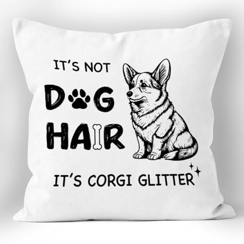 XUISWELL Corgi Gifts - Fundas de almohada para mujeres amantes de los corgi, 18 x 18 pulgadas, no es pelo de perro, su funda de almohada con purpurina Corgi, decoración de Corgi, regalos de mamá