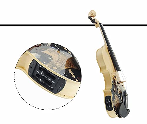 Image of Aliyes Electric /Acoustic Violin Set for Beginners Special Designed Gift for Beginner with Hard Case,Bow,Extra Strings (4 /4 /Full-size)