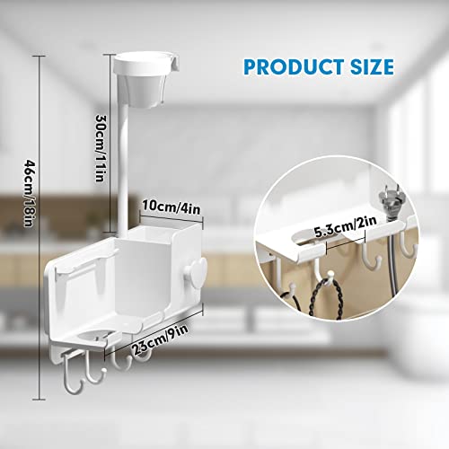Susimond Hair Dryer Holder, Upgraded Hair Tool Organizer, Hands-Free Blow Dryer Holder With Phone Holder And Hooks, Hot Wall Mount Bathroom Tool Organizer For Hair Dryer, Curling Wand, Straightener #TOP2