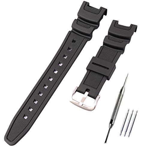 MCXGL Bracelet de montre de rechange en résine pour Casio SGW-100 étanche 22mm Boucle argentée Cover