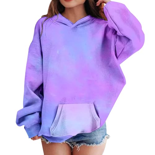 Girls' Tie Dye Sweatshirt Gradient Color Oversized Hoodies Y2K Streetwear Pullover Tops Kids Fashion Casual School Clothes2