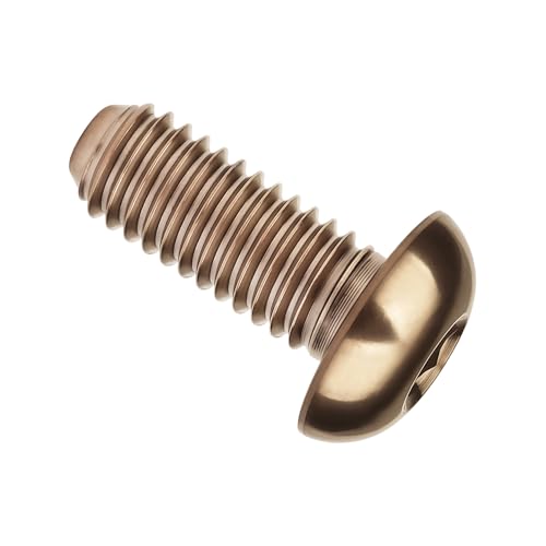 Image of Titanium Bolt M4x6 8 10 12 15 20mm Hex Head Screws for Bicycle Pack of 4 (Bronze, M4x10mm)