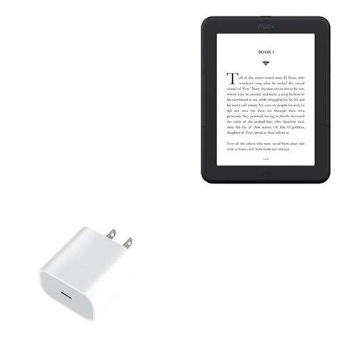 BoxWave Charger Compatible with Barnes & Noble Nook GlowLight 4 - PD GAN miniCube (30W), 30W Tiny PD GAN Type-C Wall Charger - Winter White