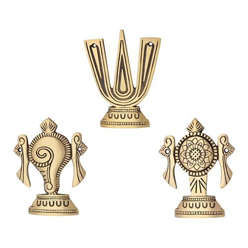 Image of Antique Brass Finish Naama Shape Door Hanging | Decorative Wall & Door Accent for Home Entrance | Traditional Indian Door Decor | Pooja Room, Main Door, Temple & Festive Decoration