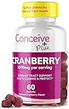 CONCEIVE PLUS Cranberry Gummies - 1000mg Strength Cranberry Gummy Vitamins, Urinary Health, 60 Gummy Count, 30 Day Supply
