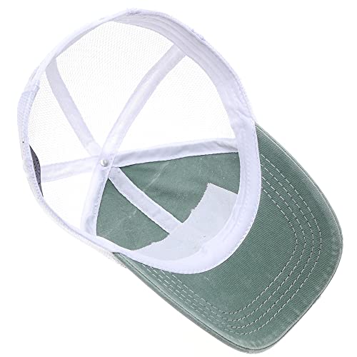 Mirmaru Women’s Baseball Caps Distressed Vintage Patch Washed Cotton Low Profile Embroidered Mesh Snapback Trucker Hat (As1, Alpha, One_Size, Salty, Sage) #TOP3