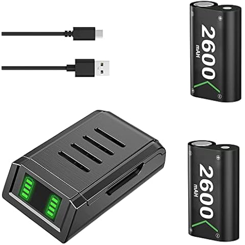 uowlbear Battery Charger for Xbox One Controller Battery Pack, Xbox Series x/s, Xbox One, Xbox One S, One X, Xbox One Elite Controller Batteries with Micro USB Charging Cable Cover