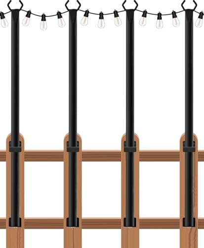 Zoegi 4 Pack 5FT String Light Poles with Fork Brackets